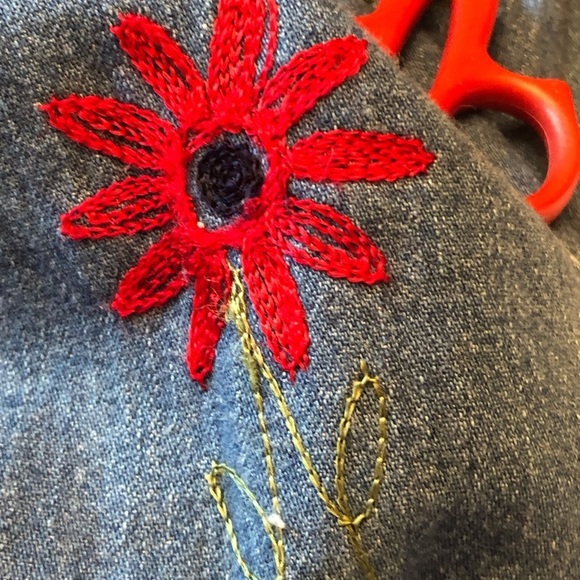 Embroidered Denim Shirt Jacket Shacket by Nectar Size Medium 12-14 - Picture 8 of 11